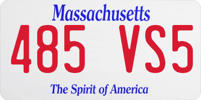 MA license plate 485VS5