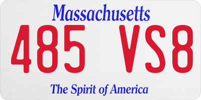 MA license plate 485VS8