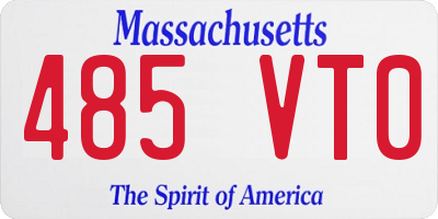 MA license plate 485VT0