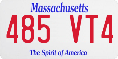 MA license plate 485VT4
