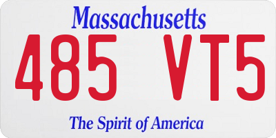 MA license plate 485VT5