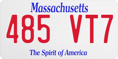 MA license plate 485VT7