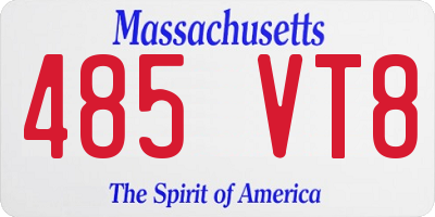 MA license plate 485VT8