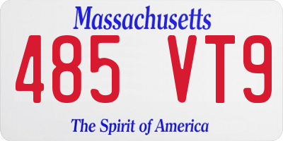 MA license plate 485VT9