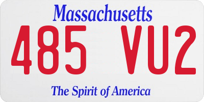 MA license plate 485VU2
