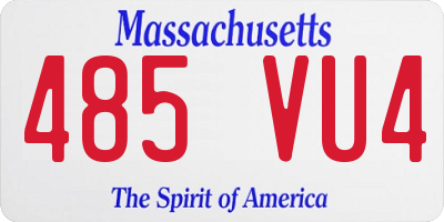 MA license plate 485VU4