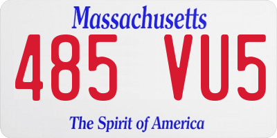 MA license plate 485VU5