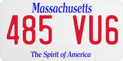 MA license plate 485VU6