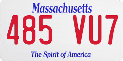 MA license plate 485VU7
