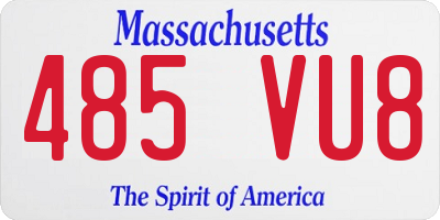 MA license plate 485VU8