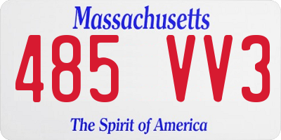 MA license plate 485VV3