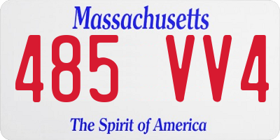 MA license plate 485VV4