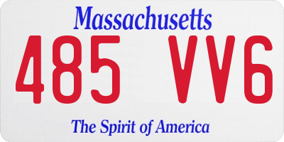 MA license plate 485VV6
