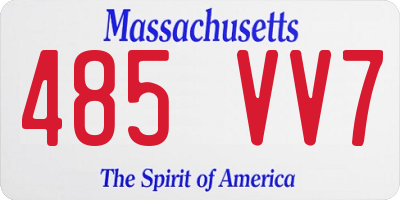 MA license plate 485VV7