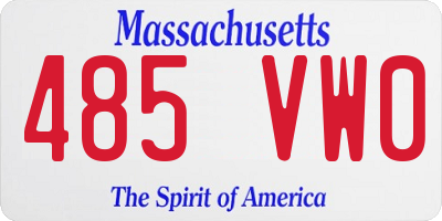 MA license plate 485VW0