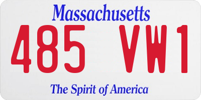 MA license plate 485VW1