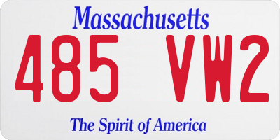 MA license plate 485VW2