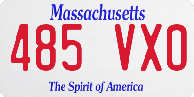 MA license plate 485VX0