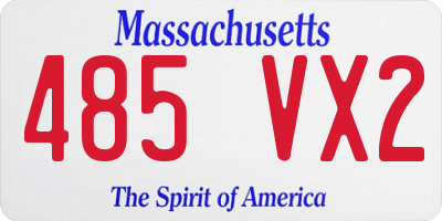 MA license plate 485VX2
