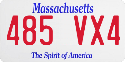 MA license plate 485VX4