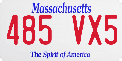 MA license plate 485VX5
