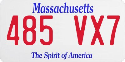 MA license plate 485VX7