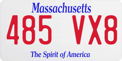 MA license plate 485VX8