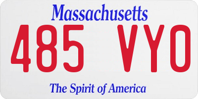 MA license plate 485VY0