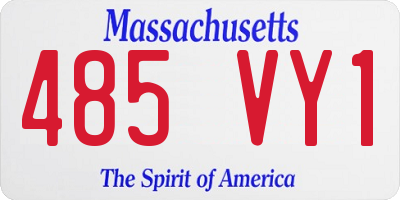 MA license plate 485VY1