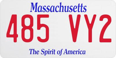 MA license plate 485VY2