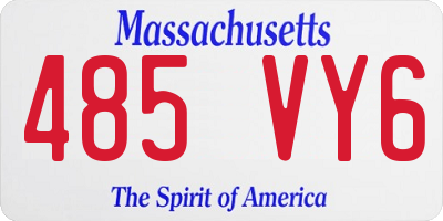 MA license plate 485VY6