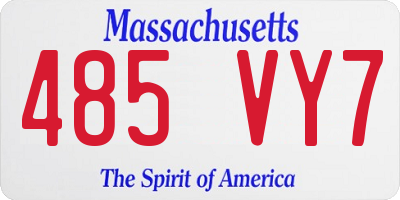 MA license plate 485VY7