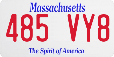 MA license plate 485VY8