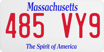 MA license plate 485VY9