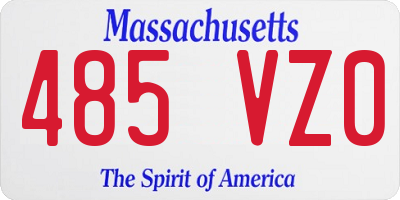 MA license plate 485VZ0