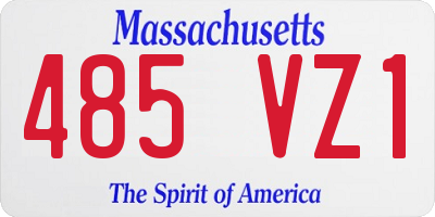 MA license plate 485VZ1