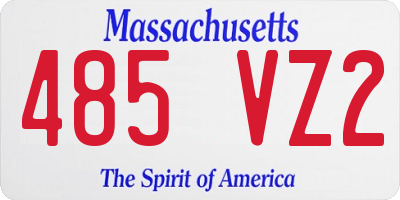 MA license plate 485VZ2