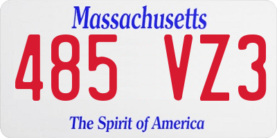 MA license plate 485VZ3