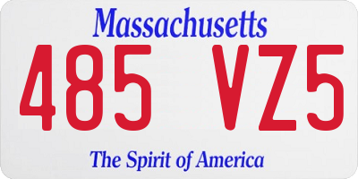 MA license plate 485VZ5