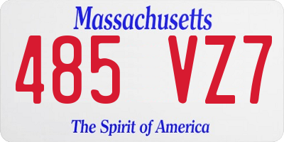 MA license plate 485VZ7