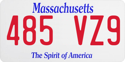 MA license plate 485VZ9