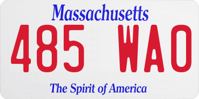 MA license plate 485WA0