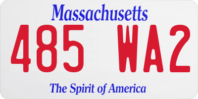 MA license plate 485WA2