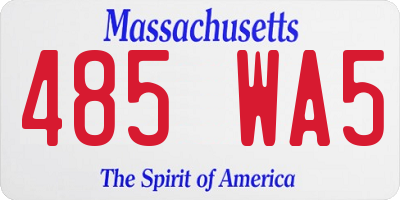 MA license plate 485WA5