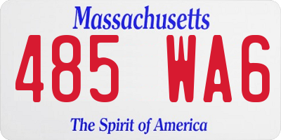 MA license plate 485WA6