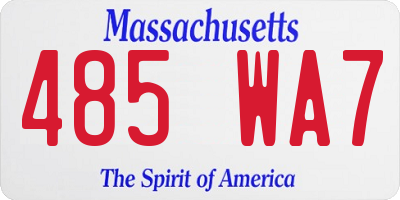 MA license plate 485WA7
