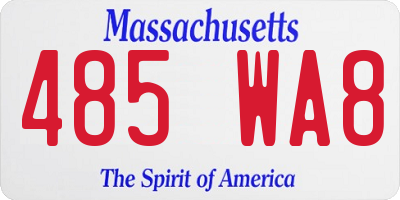 MA license plate 485WA8