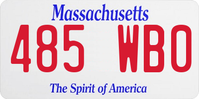 MA license plate 485WB0