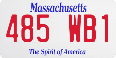 MA license plate 485WB1