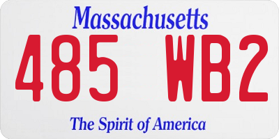 MA license plate 485WB2